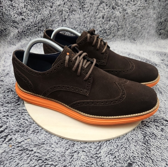 Cole Haan Other - Cole Haan LunarGrand Brown Orange Suede Wingtip Oxford Dress Shoes Men’s 9.5